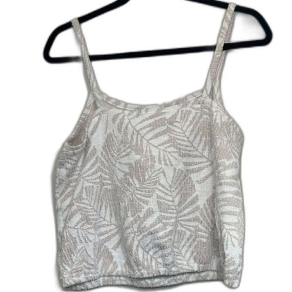 Ann Taylor LOFT Beige Leaf Print Tank Top - Size M FALL 2024